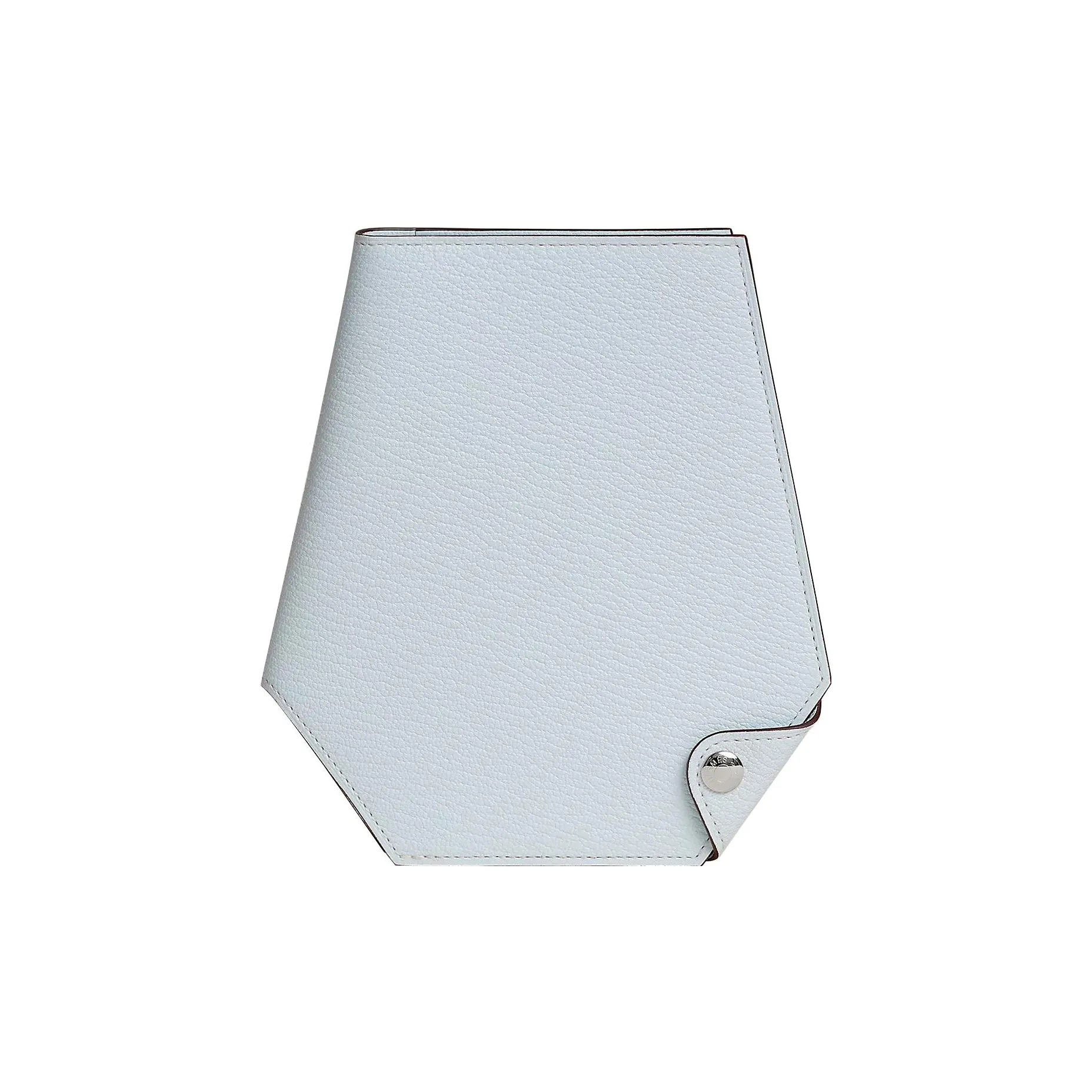 HERMES Clochette Mysore Goat Skin Card Holder, Wallet Men's T0 Bleu Brume Haze Blue