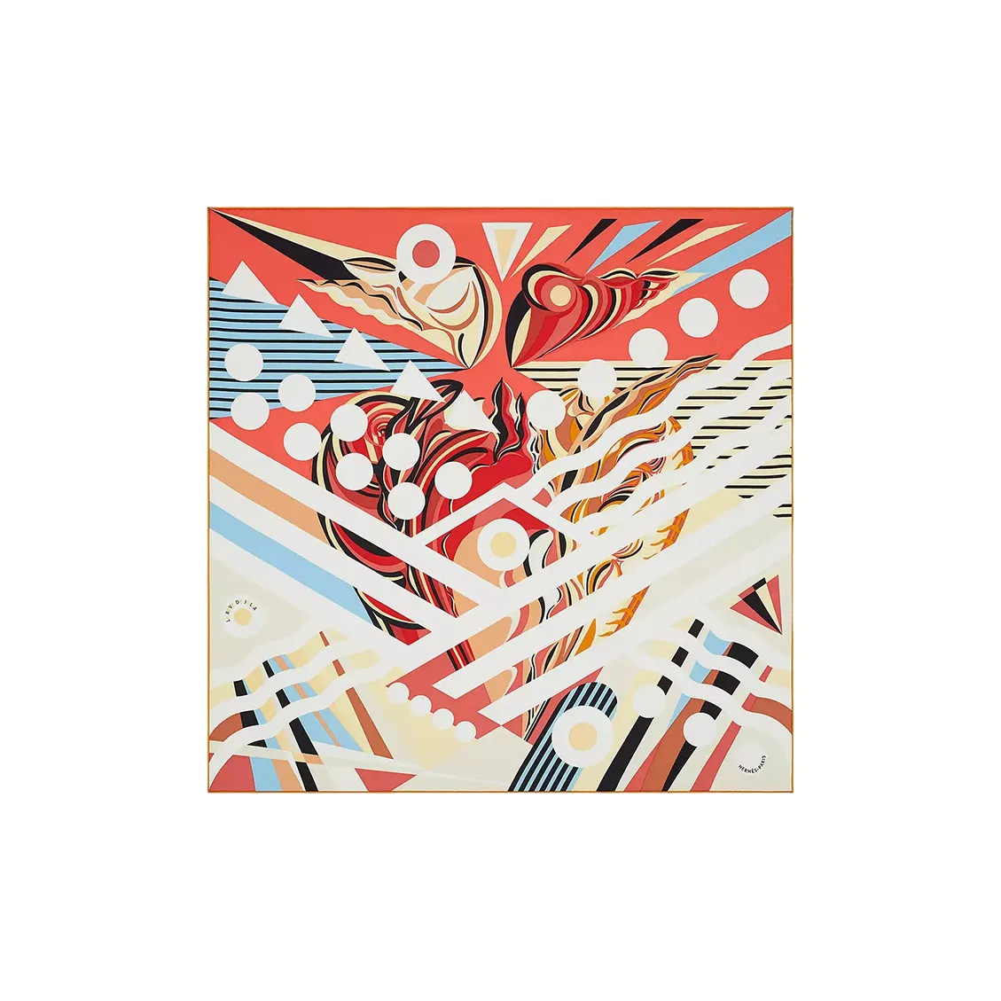 HERMES Silk Scarves Women's Coral Red