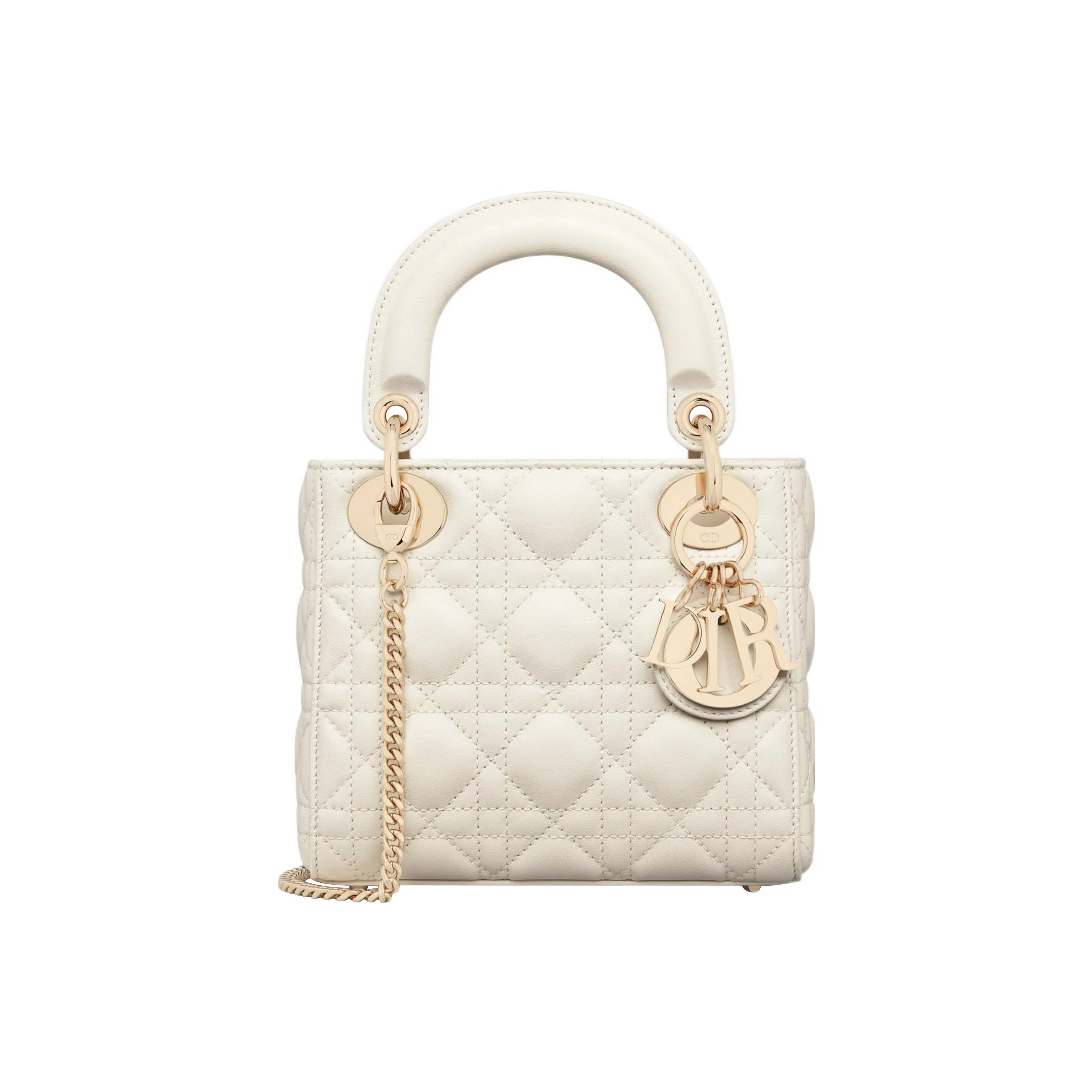DIOR Lady Dior Sheepskin Lady Dior Bag Shoulder Bag, Crossbody Bag, Handbag Mini Women's Milk White