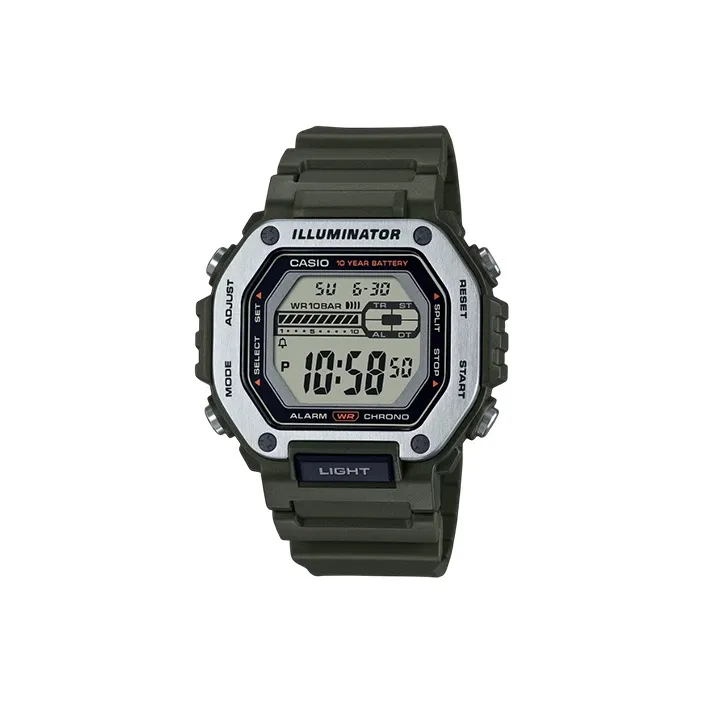 CASIO Кварцевый механизм Смольный ремешок Часы для мужчин Зеленый циферблат