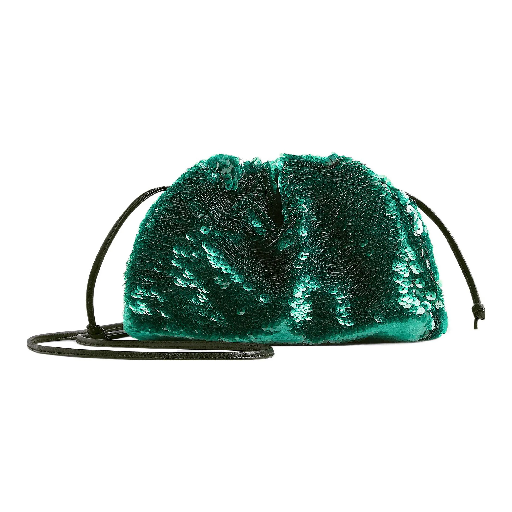 Bottega Veneta Polyamide One Shoulder Crossbody Clutch Mini Women's Green