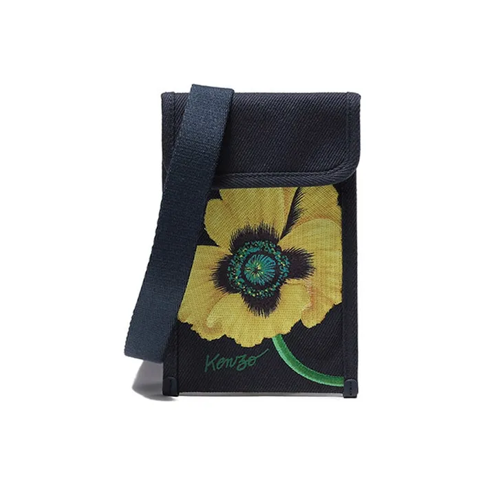 KENZO Nigo Drop4 POPPY Flower Коровья кожа Сумка на плечо Мужской Морской синий
