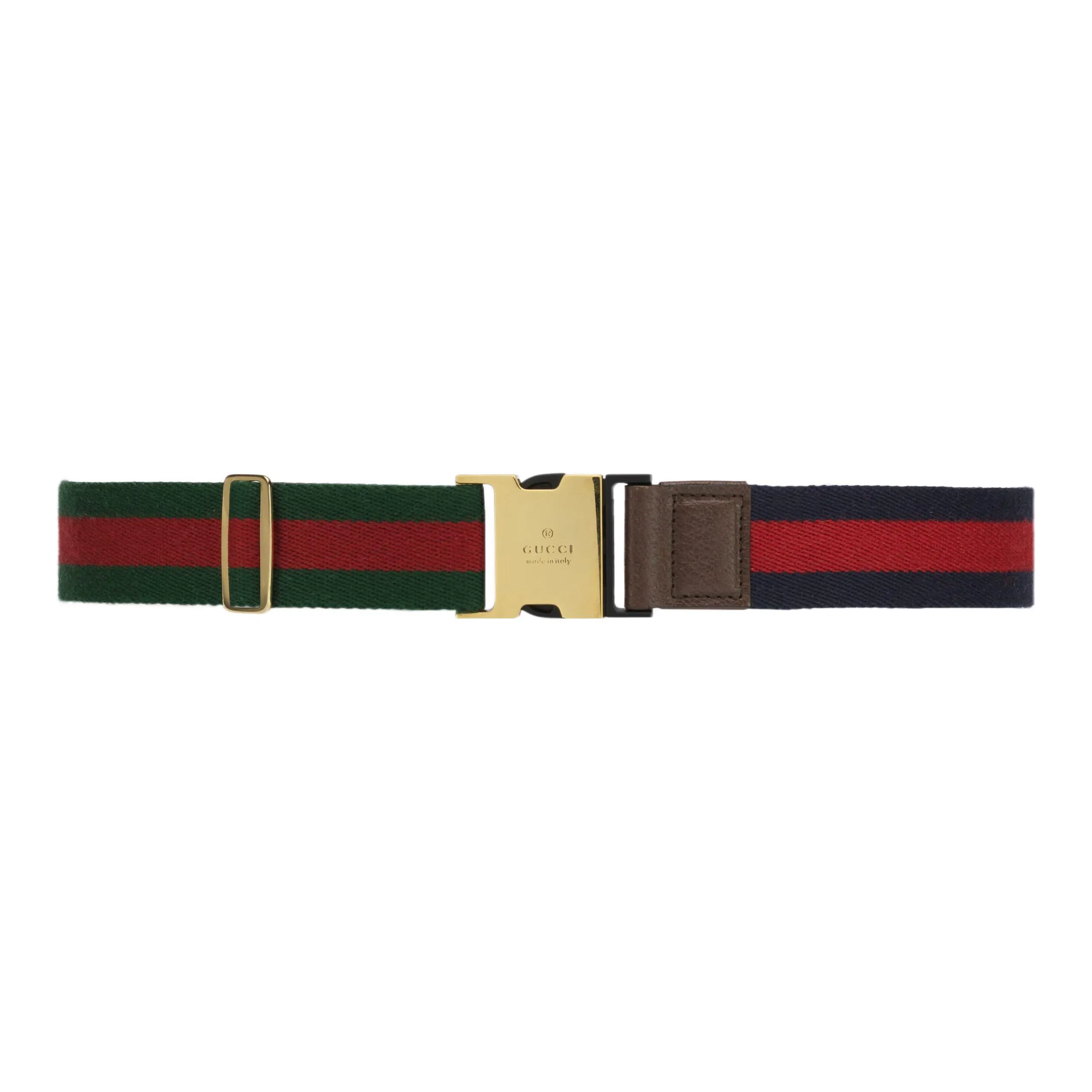 GUCCI Leather Belt Men's Multicolor Width 3.5cm