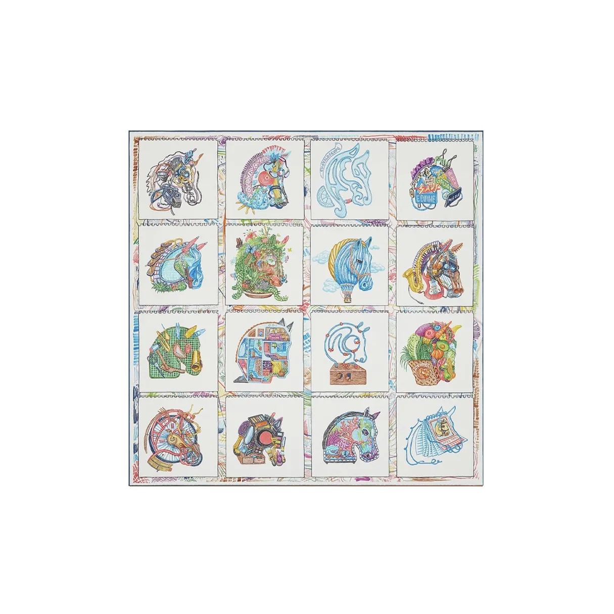 HERMES Chevaloscope Silk Scarves Women's