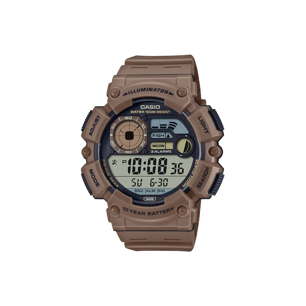 CASIO DIGITAL Collection Disk Кварцевый механизм Смола Ремешок Часы Мужские Часы Кофейный Циферблат Часов