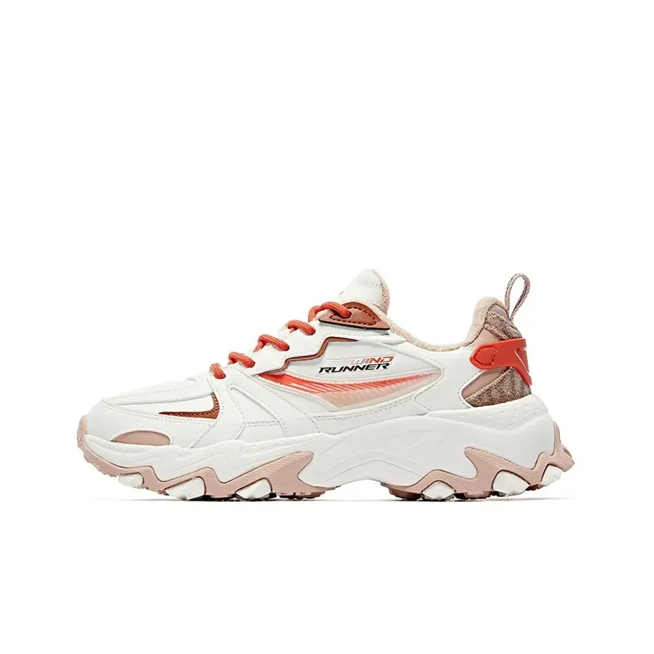 QIAODAN Амортизаторы Lower Resistant к истиранию Низкий Топ Спортивная повседневная обувь Женская Белый Оранжевый