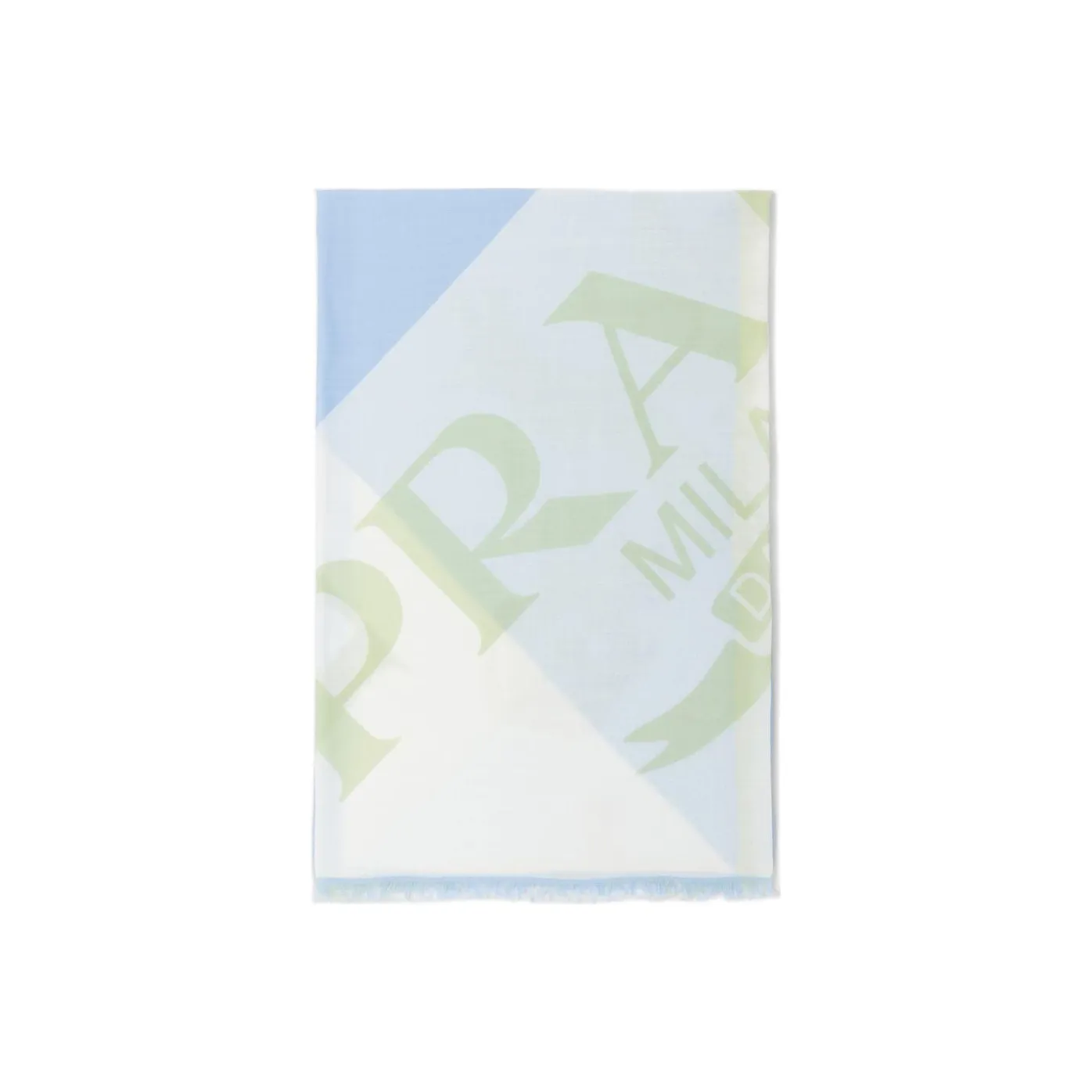 PRADA Шарфы из шерсти Wool Knit Небесно-голубой/зеленый Женские