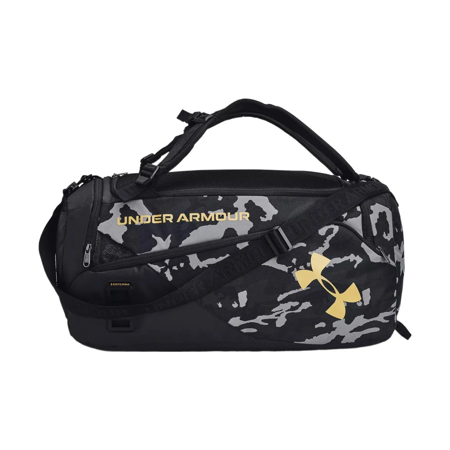Under Armour Polyester Gym Bag Backpack Shoulder Bag Crossbody Bag Handbag Medium Size Unisex Black