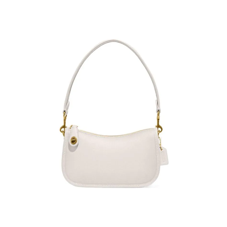 COACH Swinger Коровья кожа Маленькая сумка Сумка через плечо Сумка Женская Розовая Белая