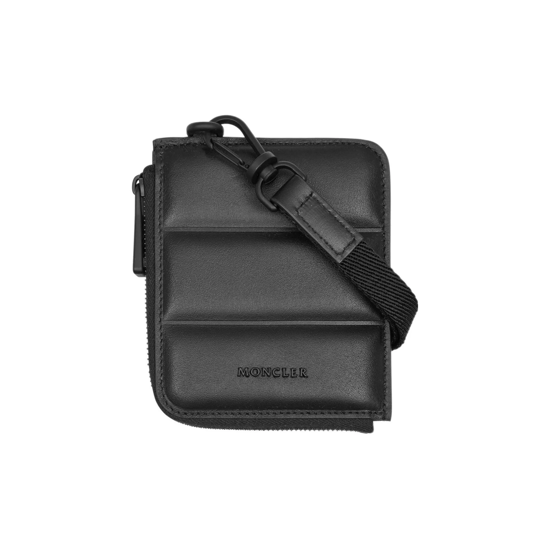 Moncler Leather Lanyard Wallet Trumpets Men's Black