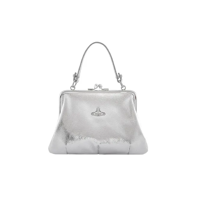 Vivienne Westwood PU Dumpling Bag, Handbag, Shoulder Bag, Crossbody Bag, Wallet Regular Women's Silver