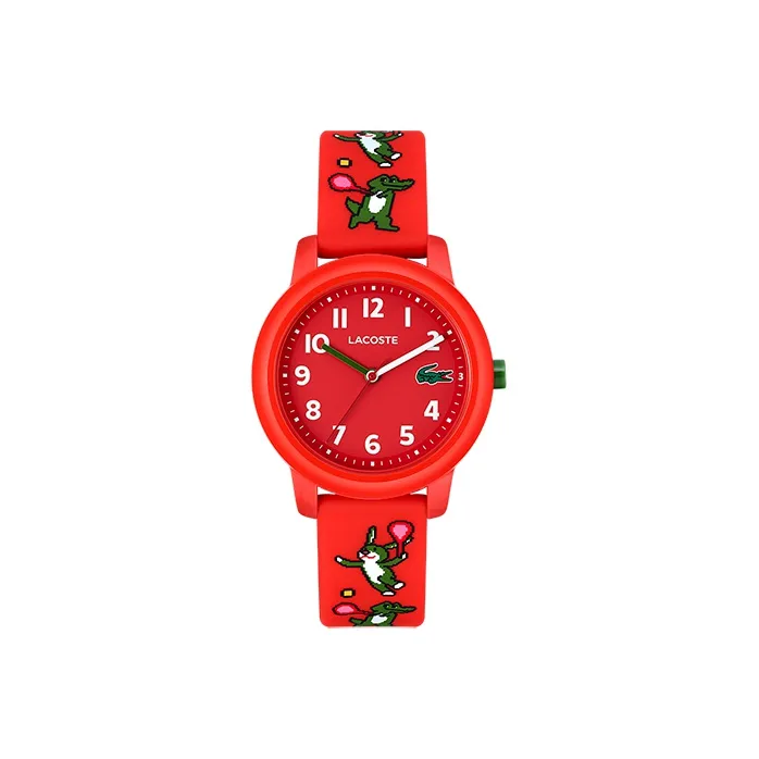 LACOSTE 12,12 KIDS Collection Наручные часы Кварцевый механизм Силиконовый ремешок Красный циферблат Детские 2030051