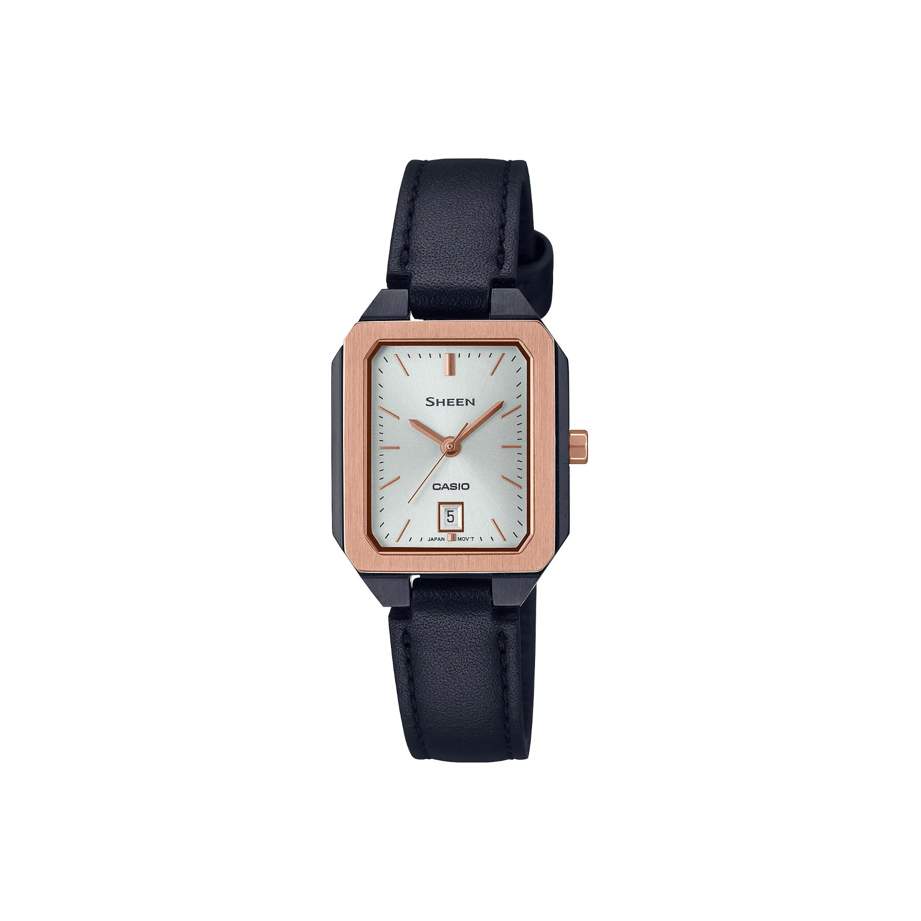 CASIO SHE4555 Galaxy Starry Коробка Кварцевый Механизм Натуральная Кожа Ремешок Часы Женские Белый Циферблат