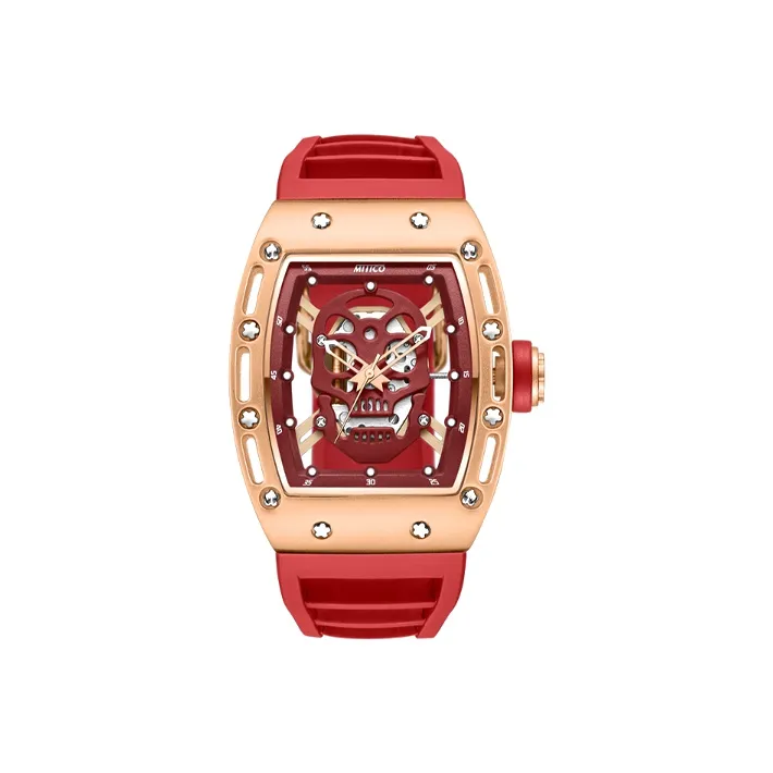 MITICO MH2 Collection Кварцевый механизм Силиконовый ремешок Часы Унисекс Черепный циферблат MH222R08