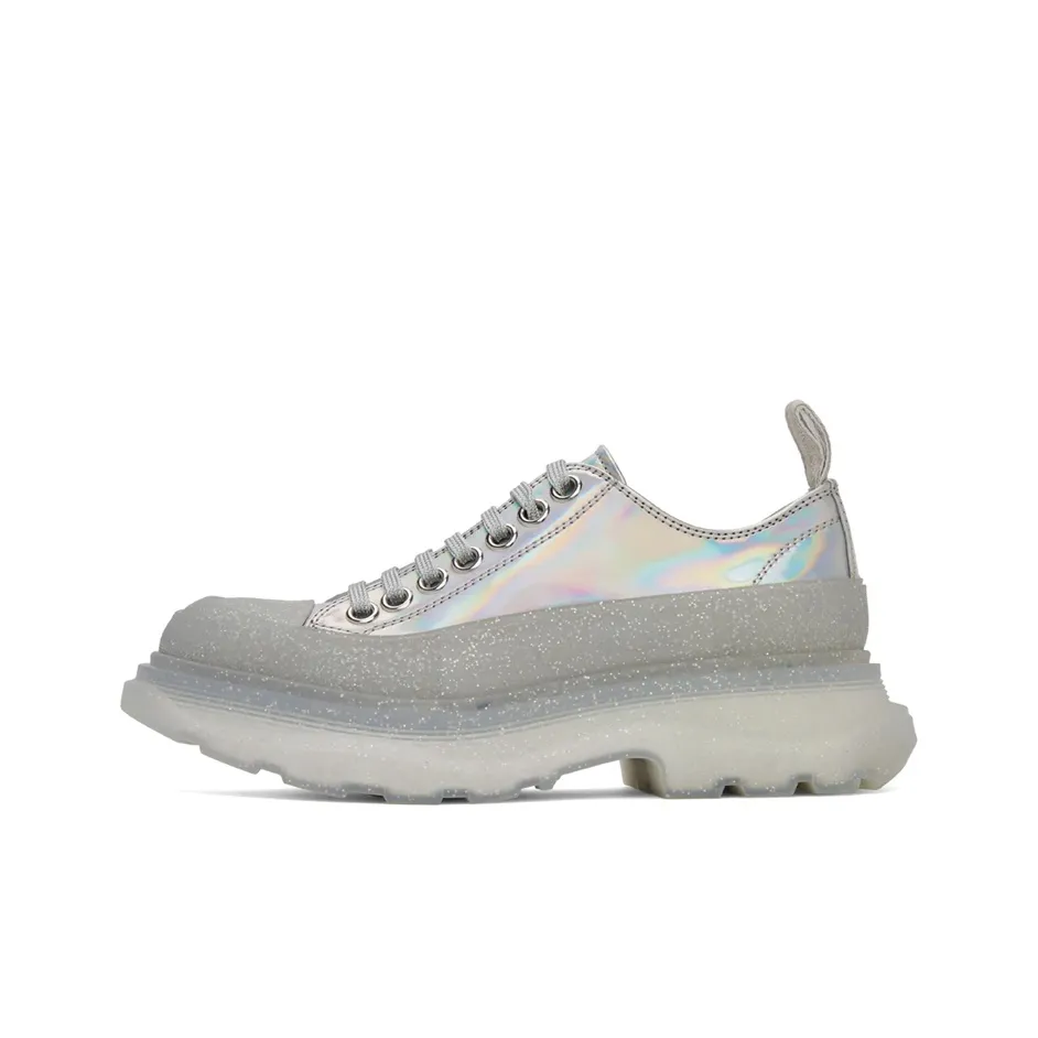 Alexander McQueen Tread Slick Iridescent Sparkle Translucent Sneaker 'Silver Grey' Women's