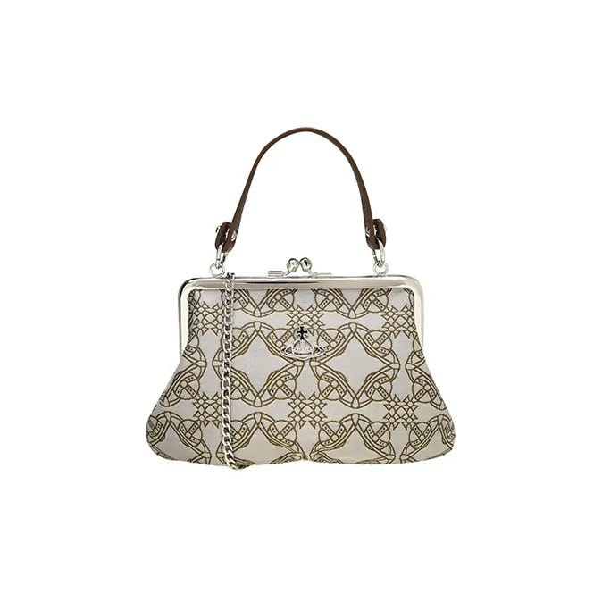 Vivienne Westwood Polyester Dumpling Bag, Portable Shoulder Bag, Crossbody Bag, Wallet Regular Women's Brown