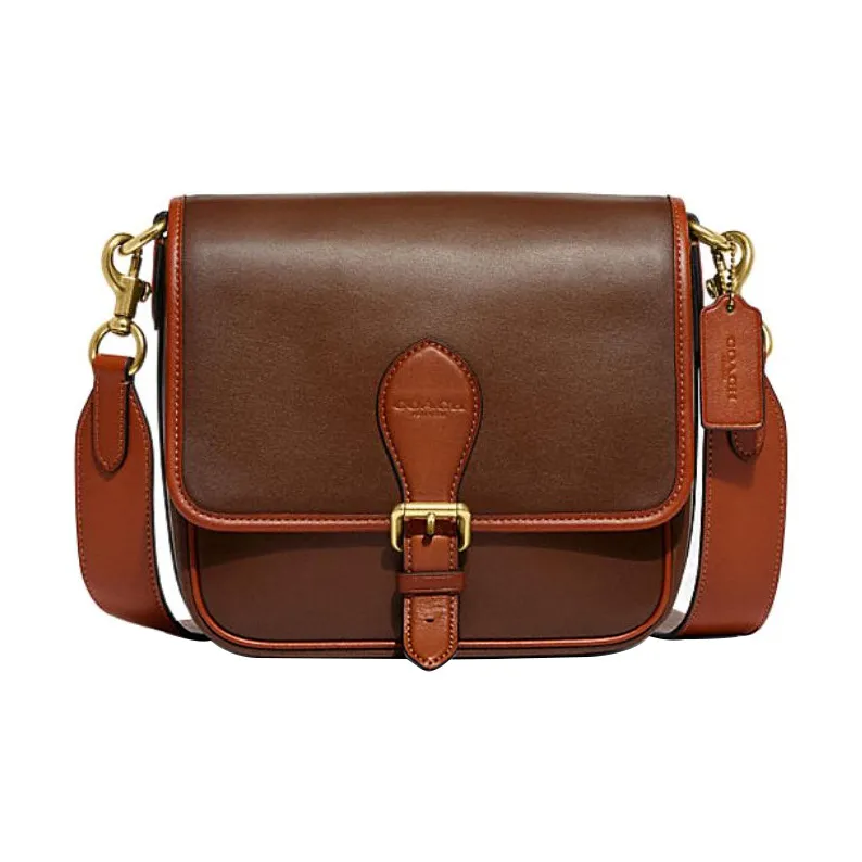 COACH Frankie Коровья кожа Сумка через плечо Маленькая Женская Коричневая