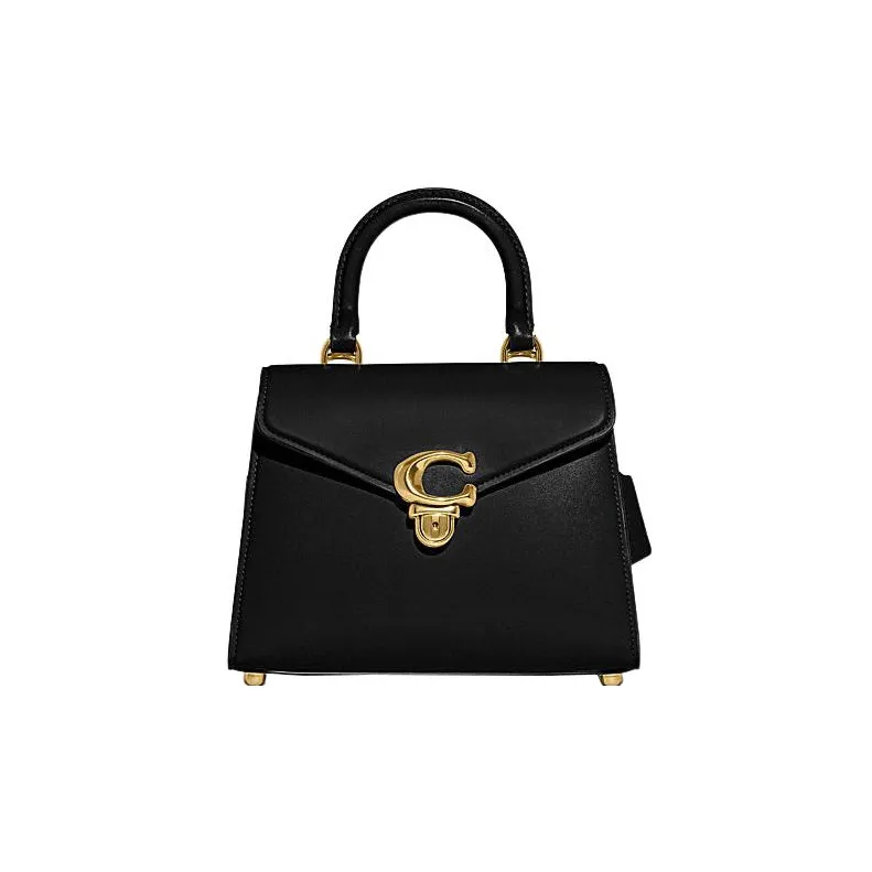 COACH Cow Leather Handbag, Shoulder Bag, Crossbody Bag Medium Size Women's Black