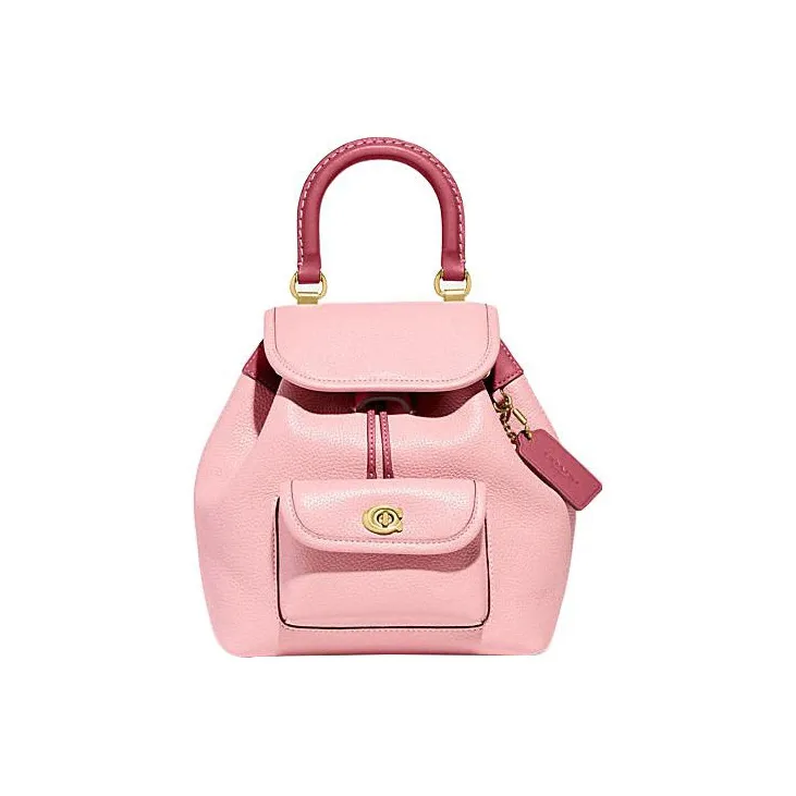 COACH Cow Leather Backpack Medium Size Women's Pink