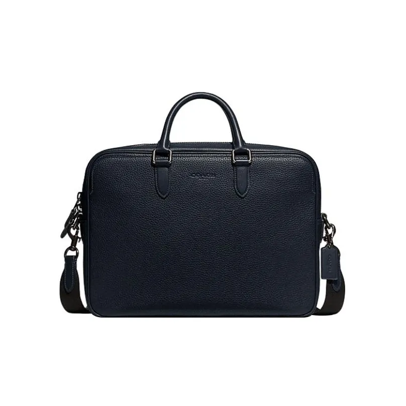 COACH Gotham Cow Leather Handbag Shoulder Bag Crossbody Bag Briefcases Large Size Men's Blue