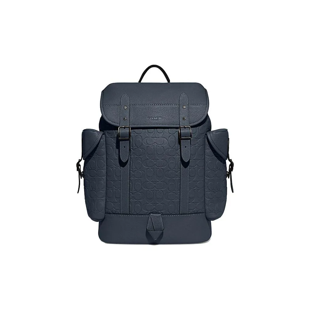 COACH Hitch Cow Leather Backpack Large Size Women's Denim