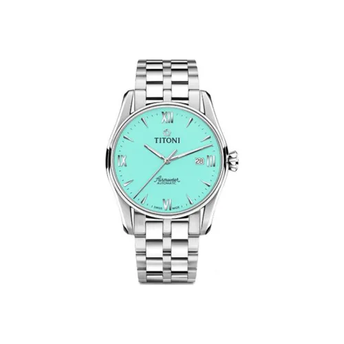 TITONI Автоматический Механический Movement Мужские Часы Airmaster Series 40mm*21mm*9,7mm Синий
