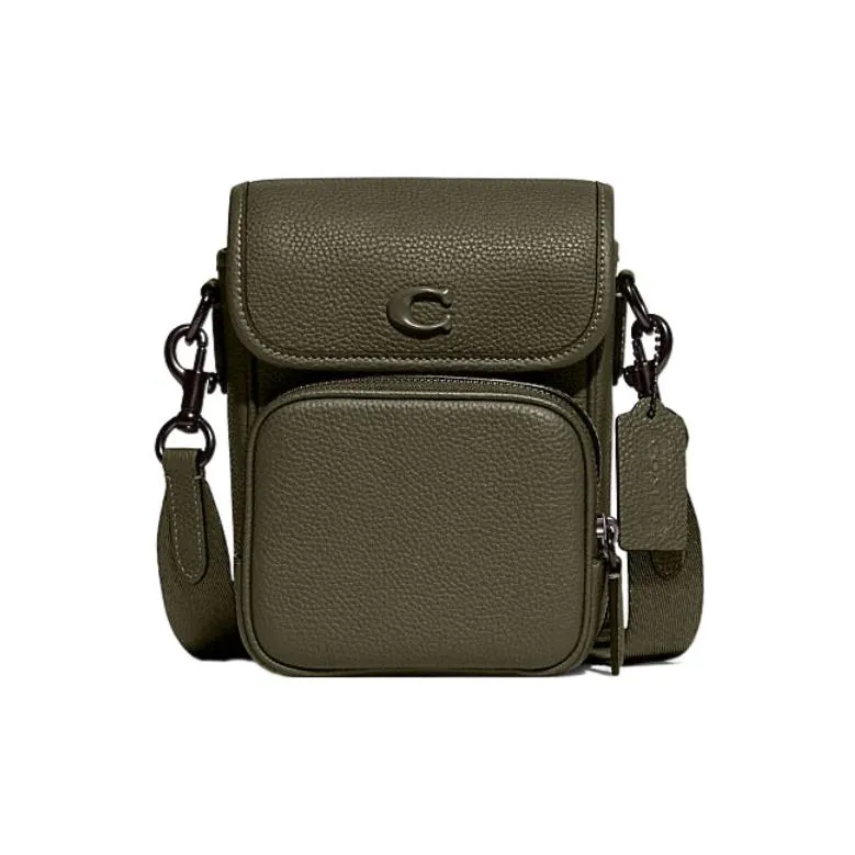 COACH Cow Leather Shoulder Bag, Crossbody Bag Mini Women's Olive Green