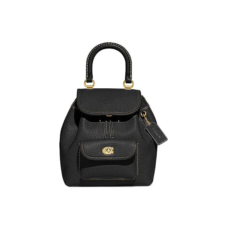 COACH Riya Cow Leather Backpack Medium Size Women's Black