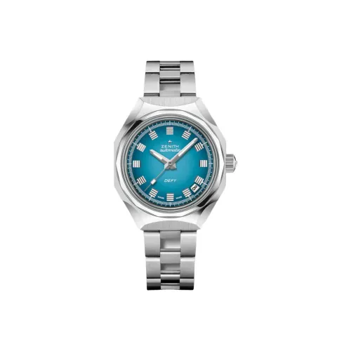 ZENITH Автоматический Механический Movement Мужские Часы Defy Collection 37 мм Серебряные