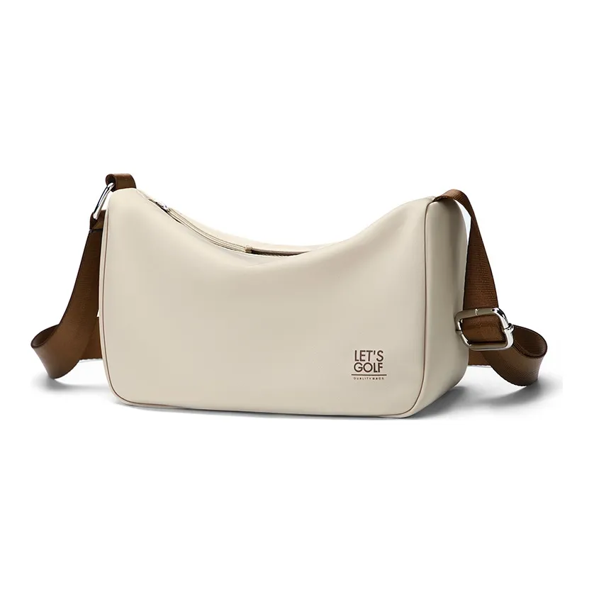 GOLF Zip Closure Crossbody Bag, Shoulder Bag Medium Size Women's Khaki/Black