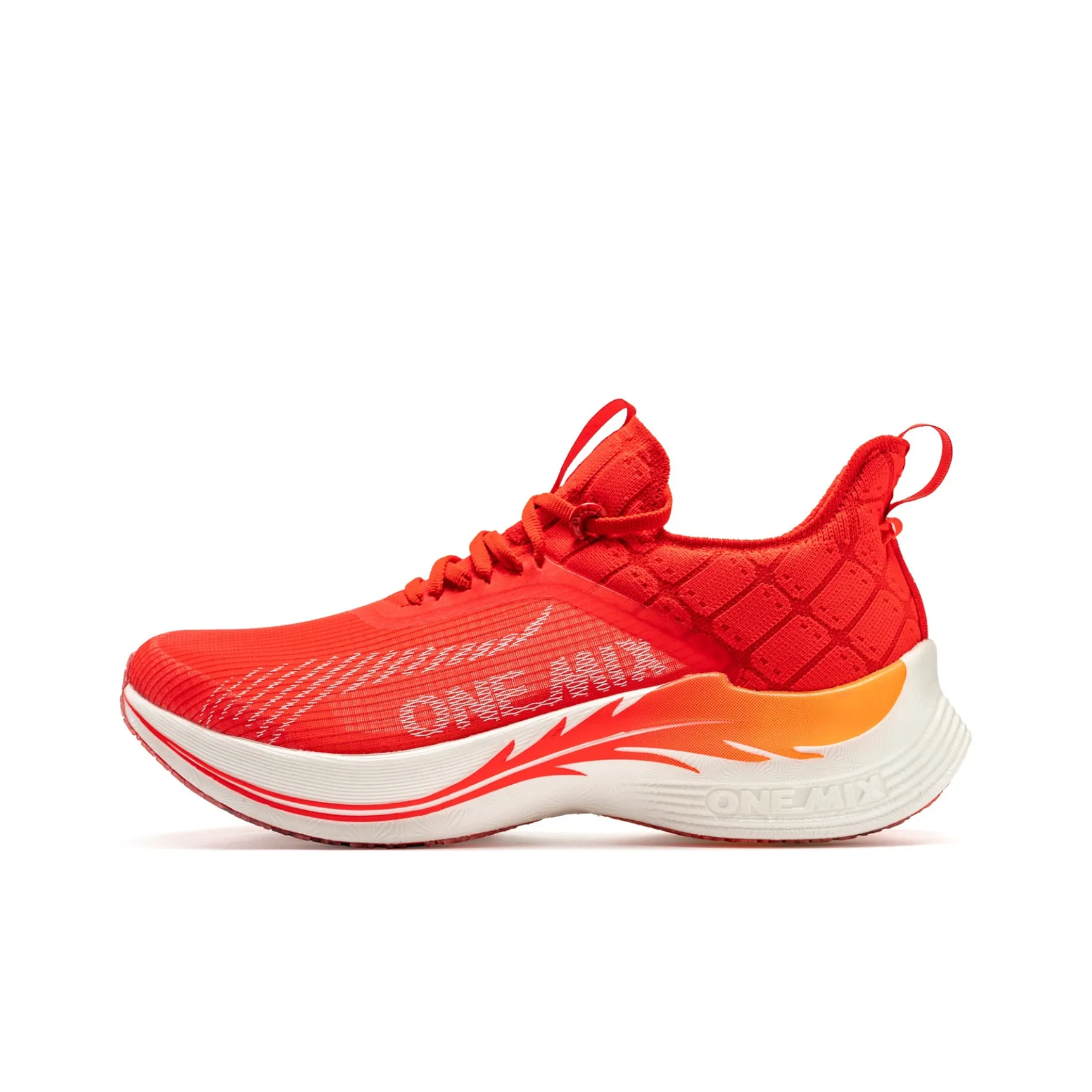 ONEMIX Light Nails Cushioned Slip Resistant Low Top Marathon Running Shoes Unisex Energetic Red