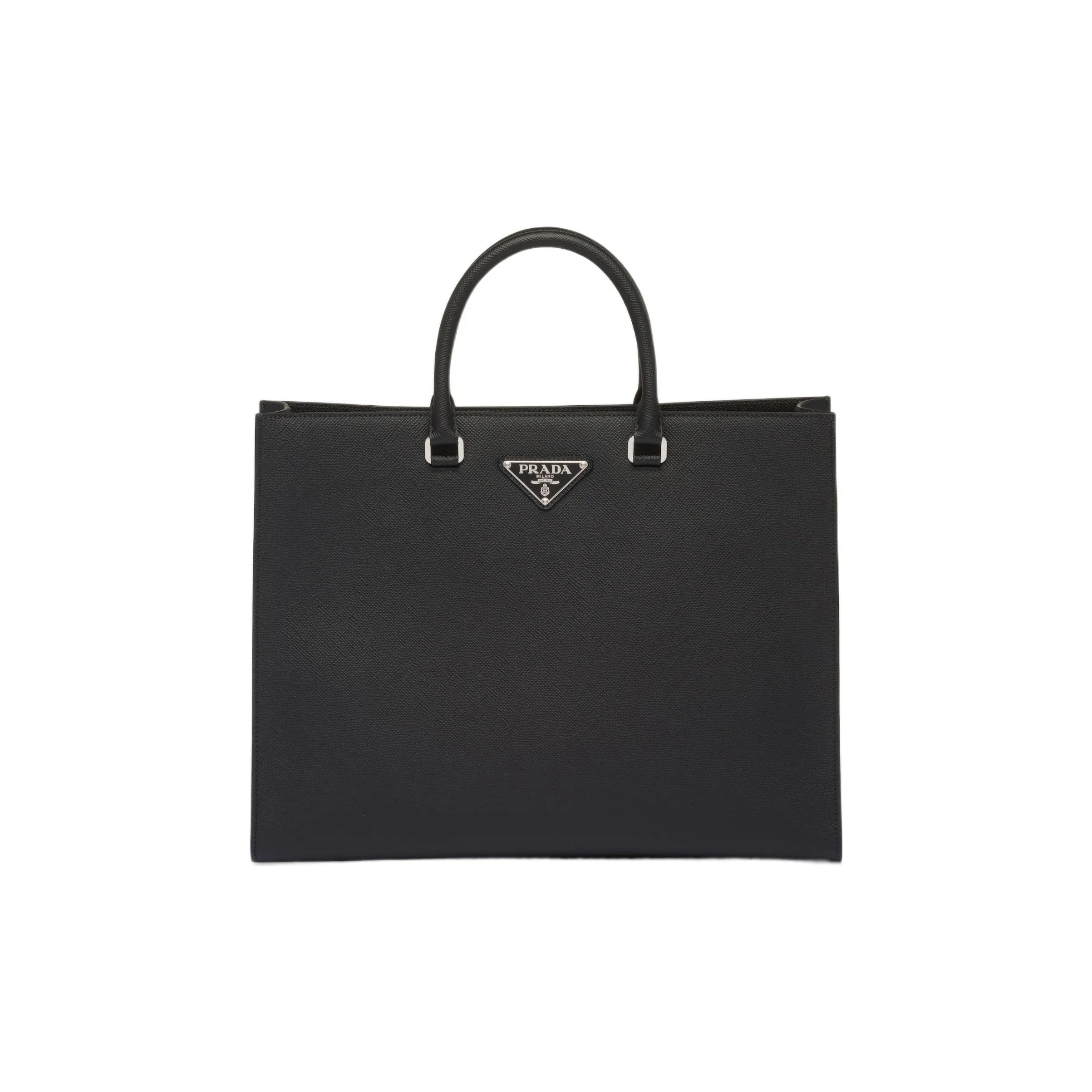 PRADA Saffiano Leather Tote Bag, Shopping Bag, Handbag Regular Men's Black