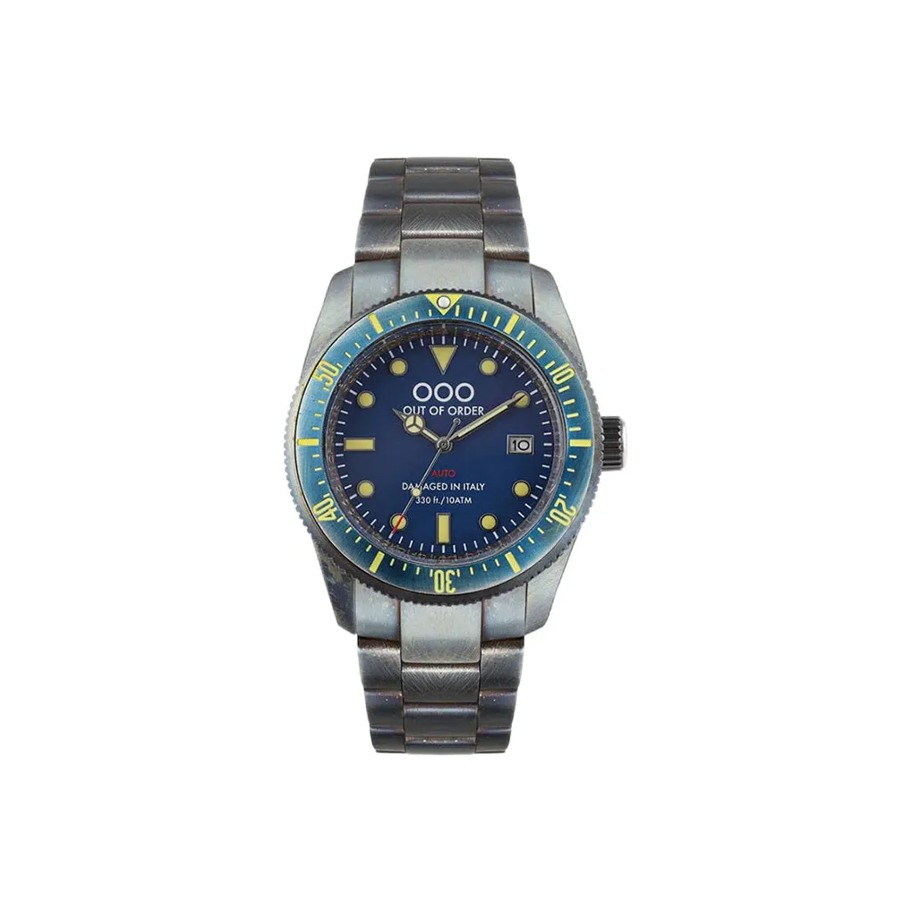 OUT OF ORDER Автоматический механический механизм Мужские часы 44mm*14mm Синий