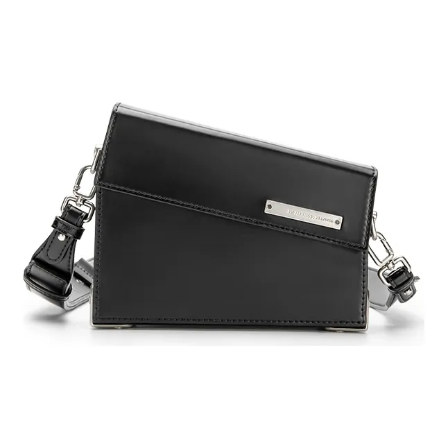 GUDI Microfiber Synthetic Leather Small Square Bag Shoulder Bag Regular Unisex Black