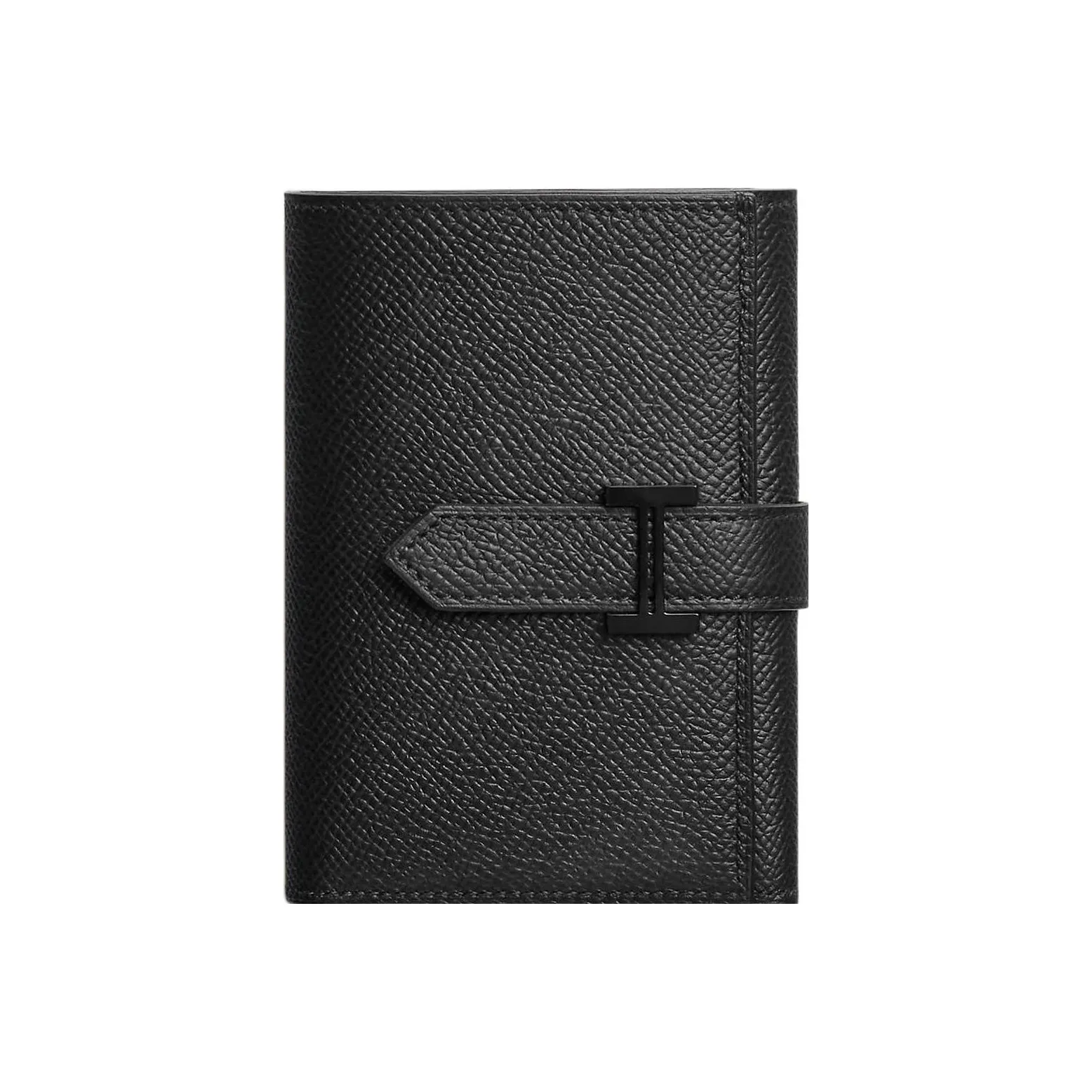 HERMES Bearn Epsom Calfskin Wallet Women's Noir Black
