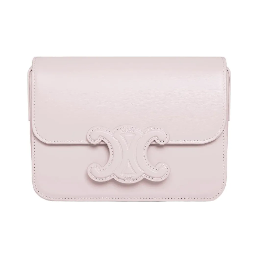 CELINE Triomphe Arc De Triomphe Cow Leather Shoulder Bag, Crossbody Bag Women's Light Pink