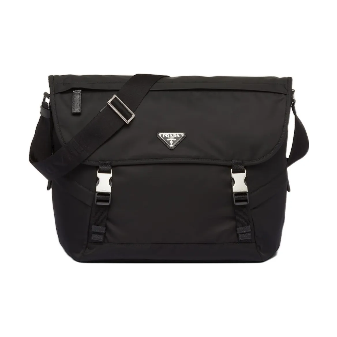 PRADA Fabric Messenger Bag, Crossbody Bag, Shoulder Bag Men's Black