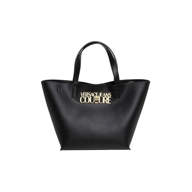 VERSACE JEANS COUTURE Polyurethane Tote Bag, Shopping Bag, Shoulder Bag, Crossbody Bag, Handbag Women's Black