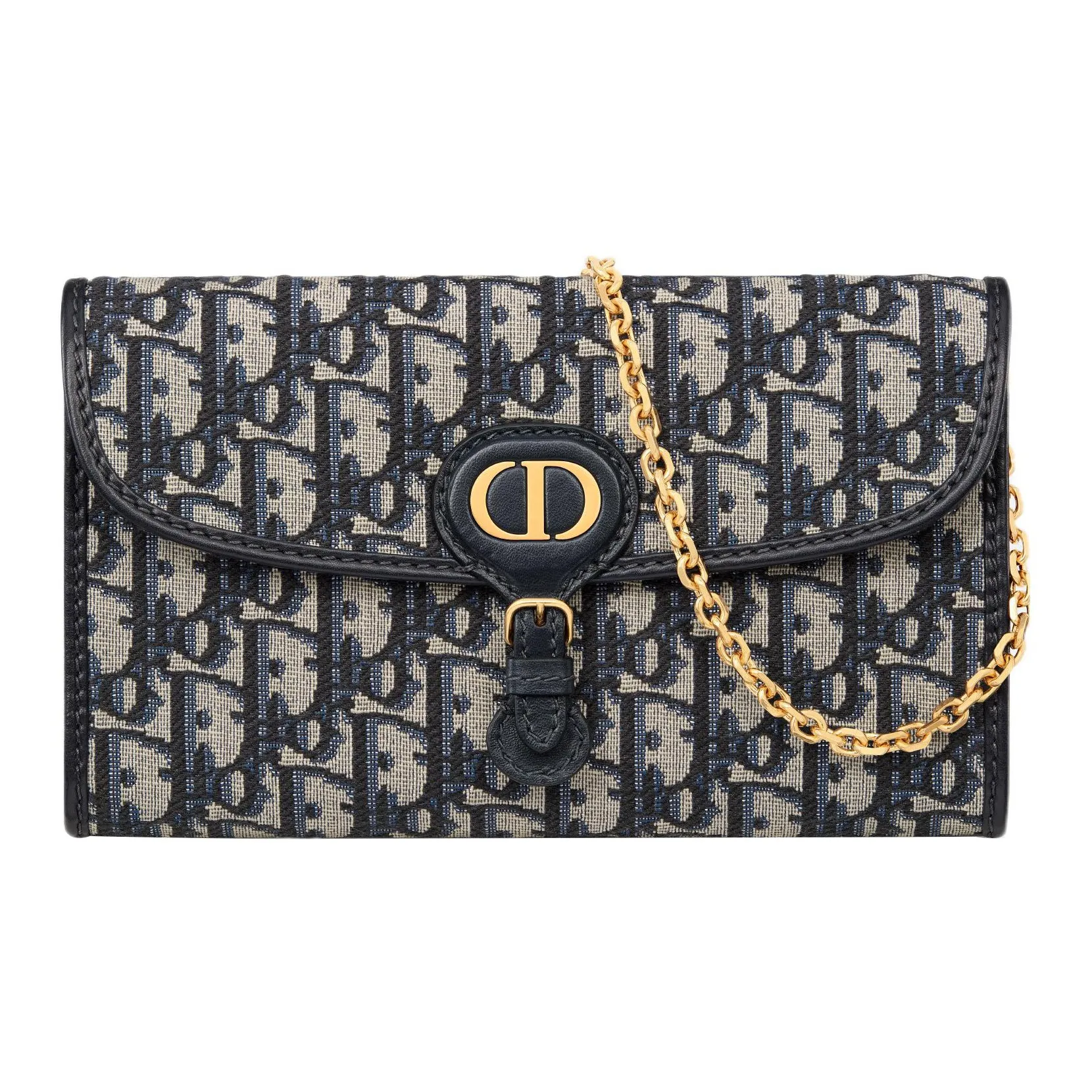 DIOR Bobby East West Fabric Card Holder Clutch, Shoulder Bag, Crossbody Bag Regular Women's Blue