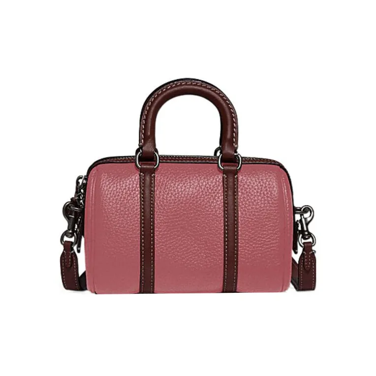 COACH Рубин Коровья кожа Сумка через плечо Сумка Женская Розовый Коричневый