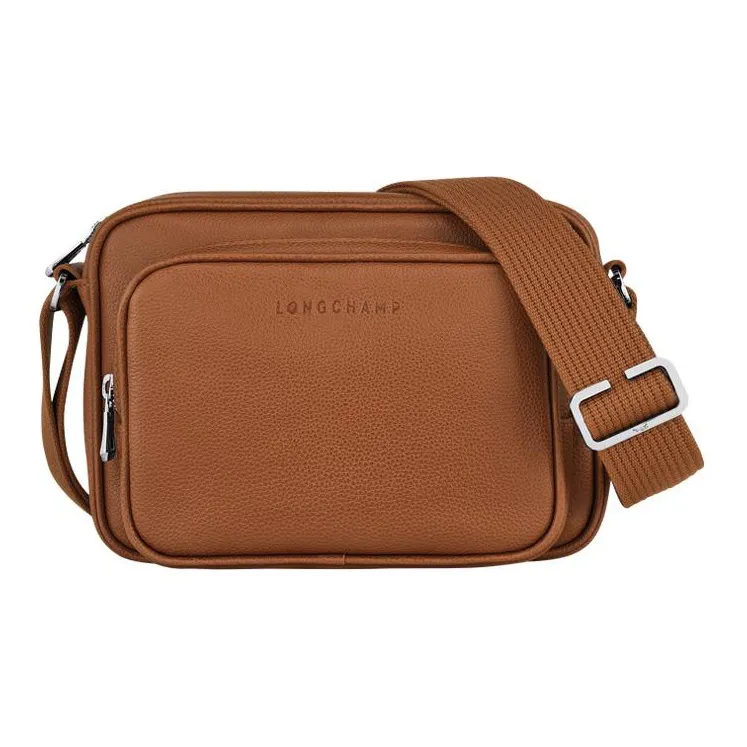 LONGCHAMP Cow Leather Camera Bag, Crossbody Bag, Shoulder Bag Men's Brown