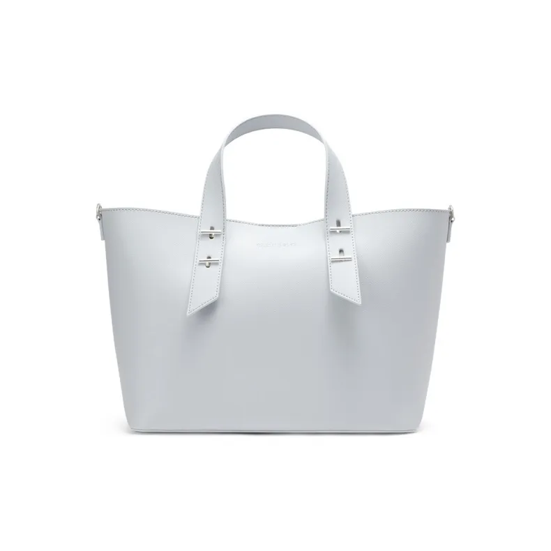 CHARLES&KEITH PU Tote Bag, Shoulder Bag, Handbag Tubas Women's Chocolate/Light Gray Light Gray