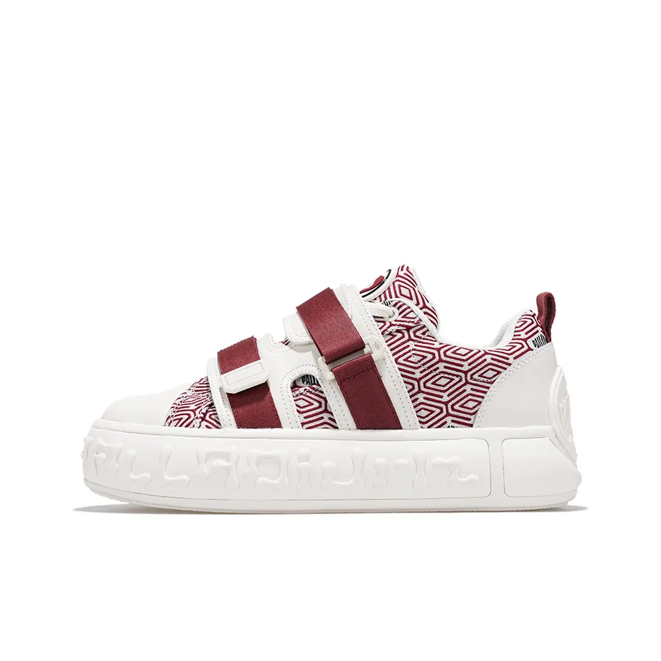 Palladium Skate Pallanote Low Top Skateboard Shoes Men's White Burgundy