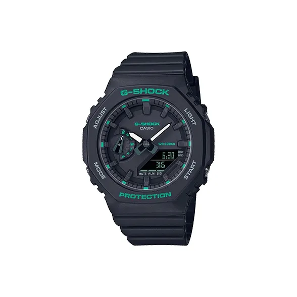 CASIO Liquid Crystal Analog Dual Display Series Unicorn Электронный механический циферблат из смолы Ремешок Часы Унисекс Черный циферблат