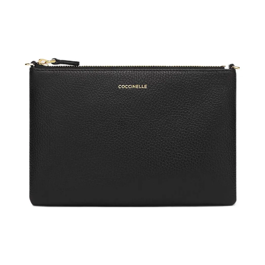 COCCINELLE Сумка из коровьей крупнозернистой текстуры сумка через плечо маленькая сумка через плечо черная женская