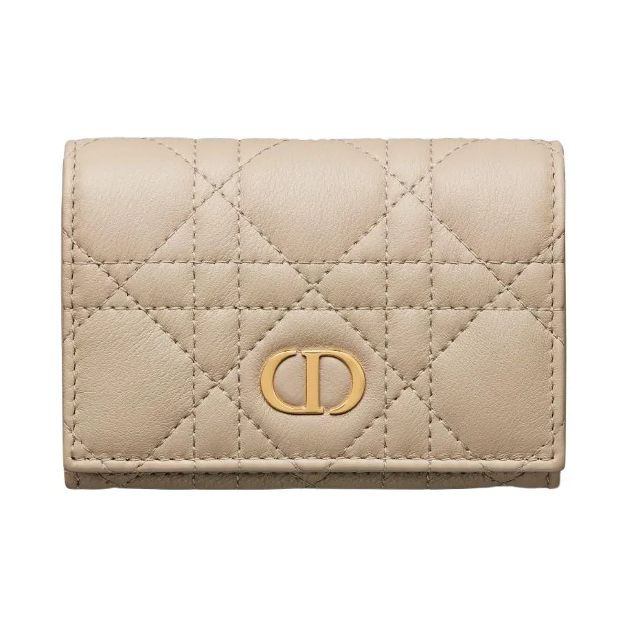 DIOR Caro Soft Calfskin Wallet Extra Small Women's Sand