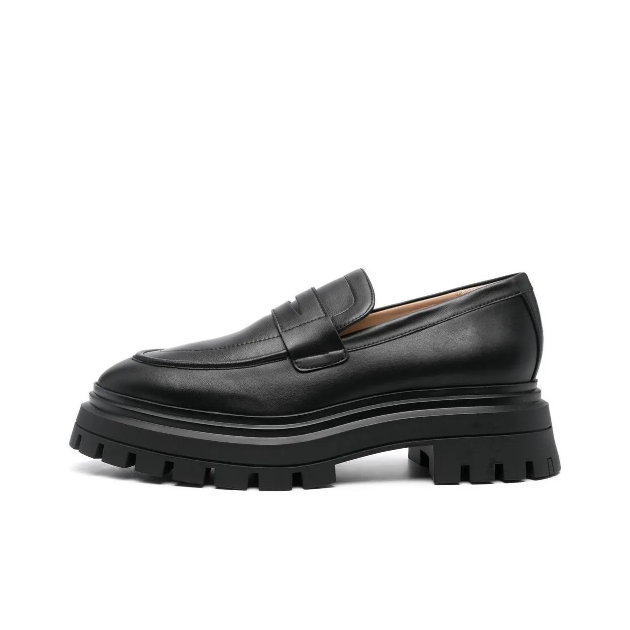 stuart weitzman Almond-toe Leather Loafers