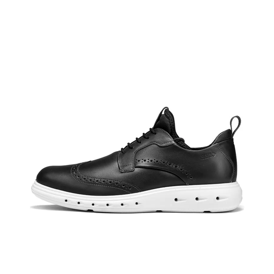 Ecco Mixed Water Resistant 720 Casual Leather Shoes Men's Magnet Gray