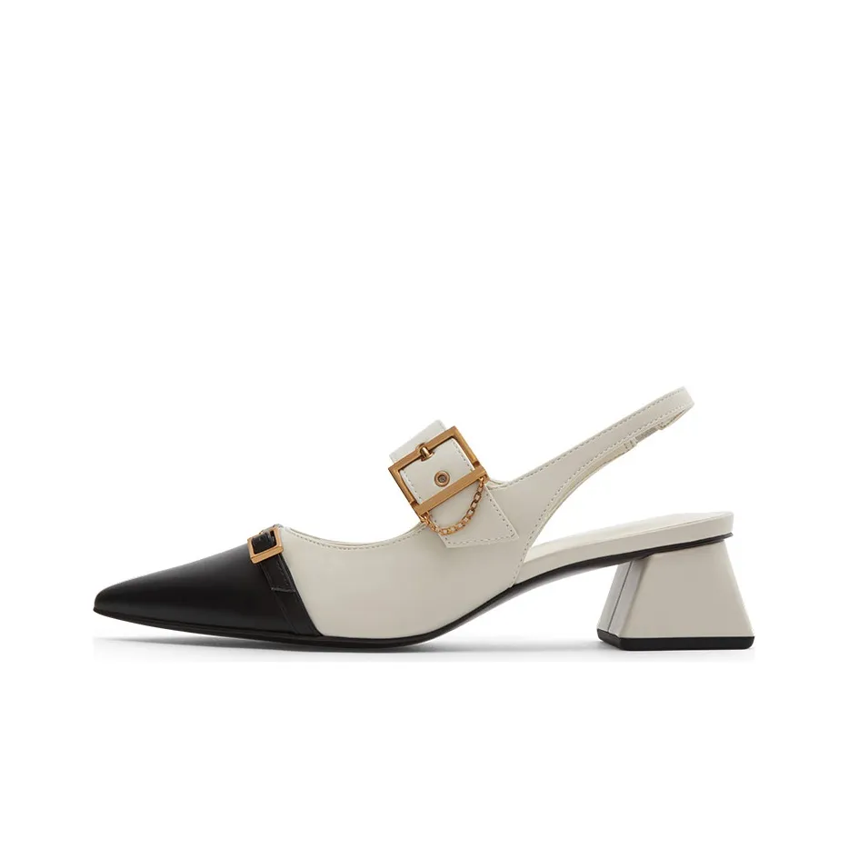 CHARLES KEITH Грубый каблук Мэри Джейн туфли 4,2 см женские розово-белые