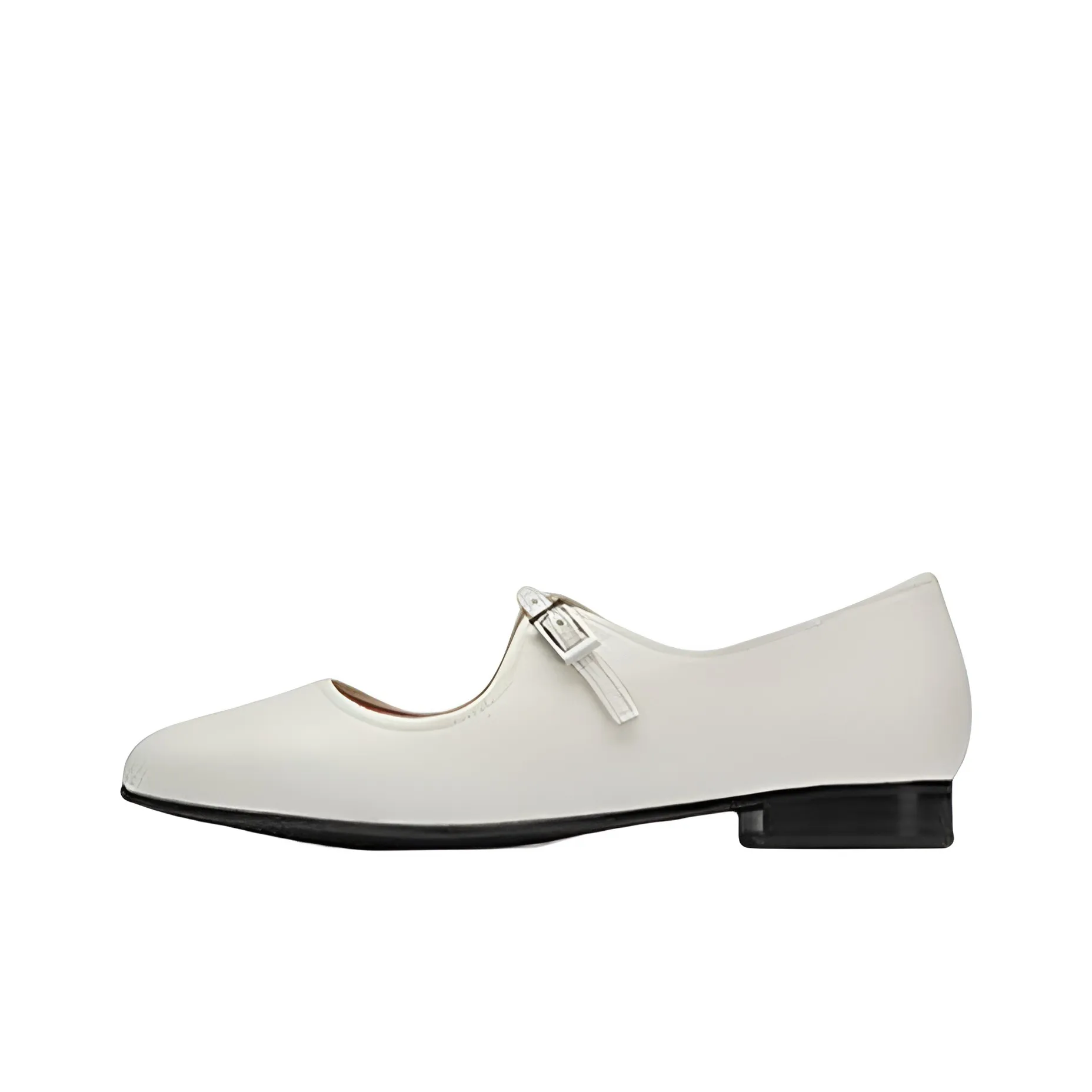 Clarks Chunky Heel Casual Single Shoes Women's White